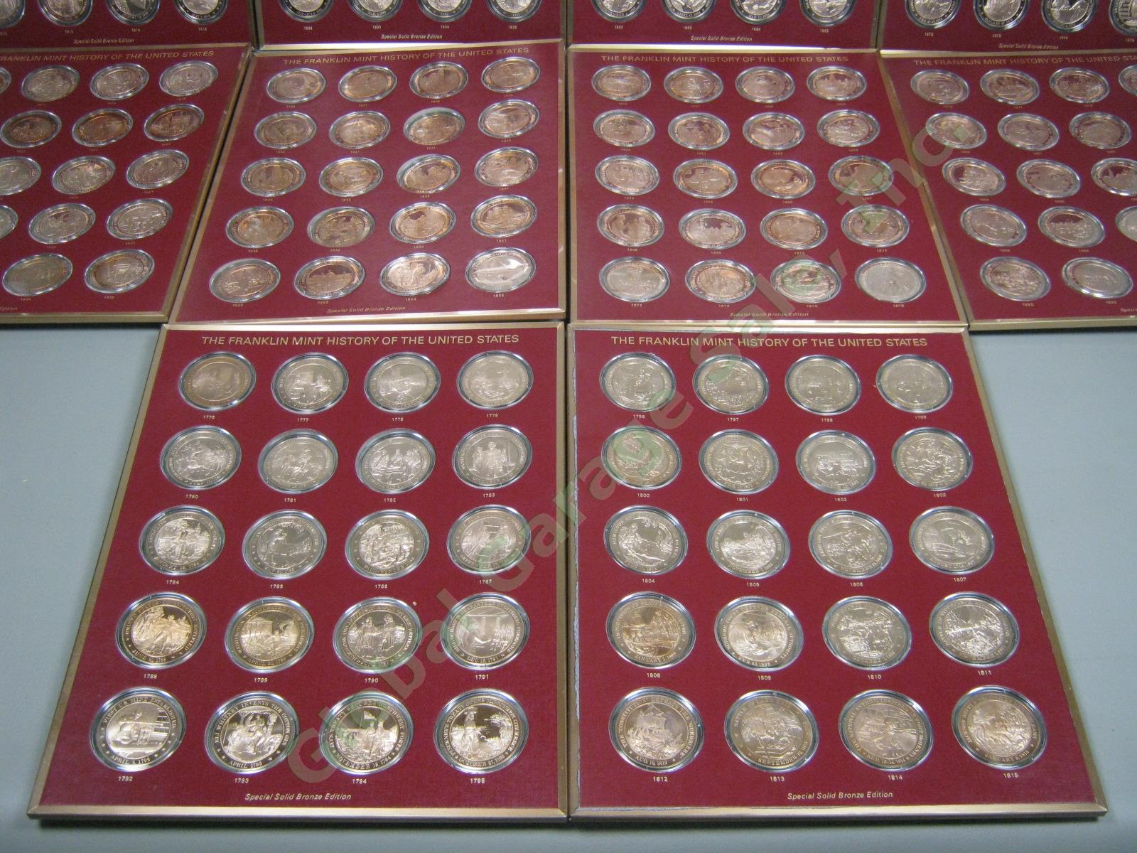 202 Franklin Mint 1776-1975 History Of The United State Solid Bronze Medal Coins 2