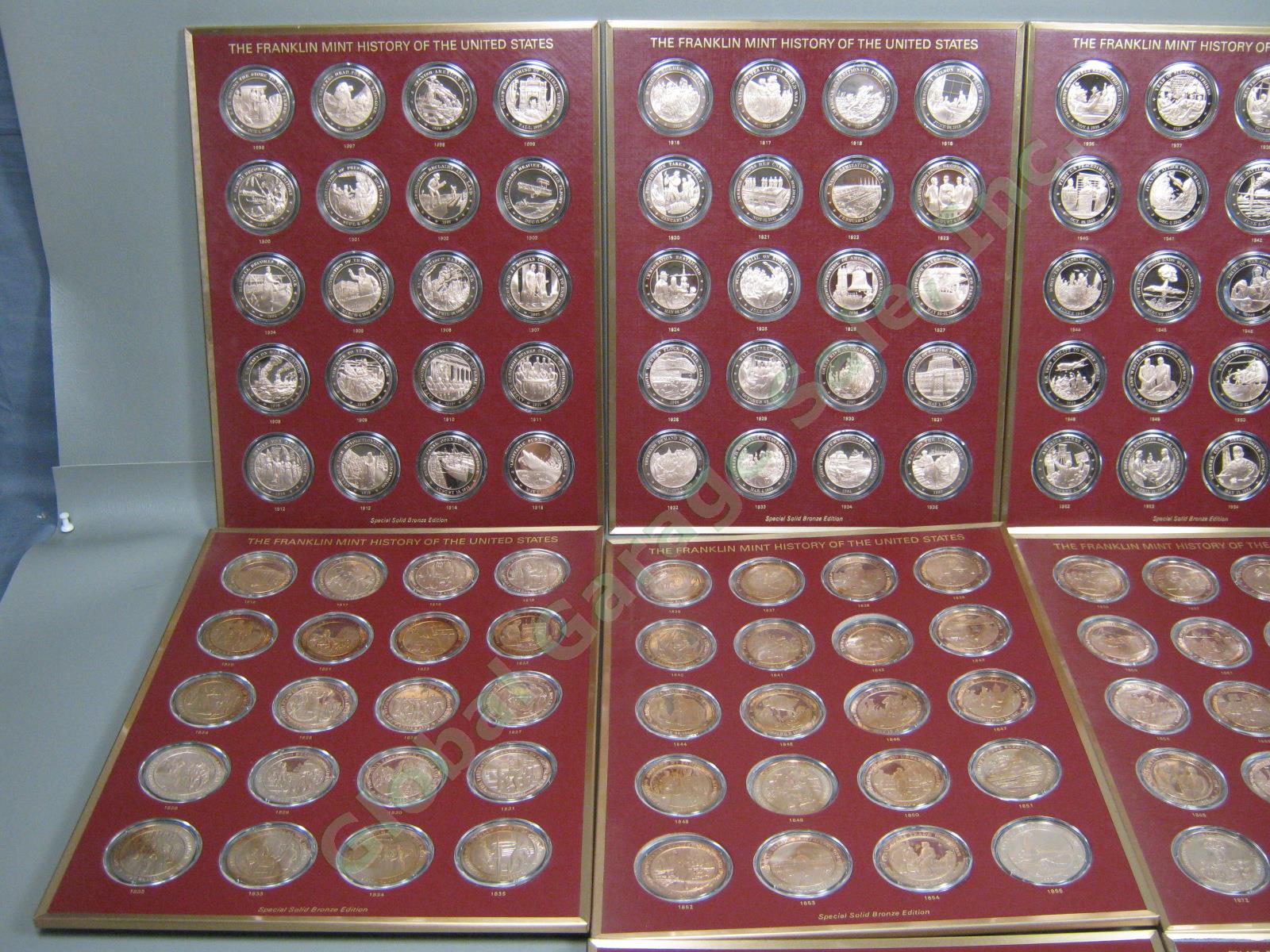 202 Franklin Mint 1776-1975 History Of The United State Solid Bronze Medal Coins 3