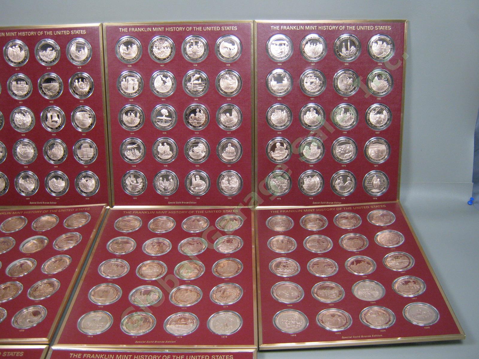 202 Franklin Mint 1776-1975 History Of The United State Solid Bronze Medal Coins 4