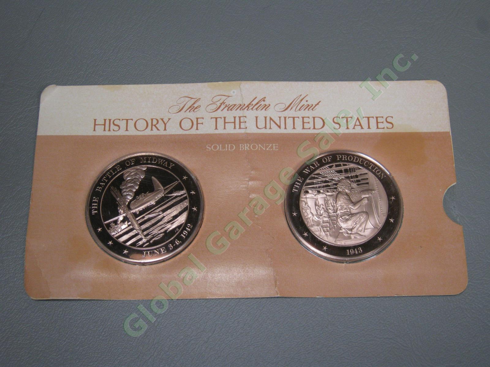 202 Franklin Mint 1776-1975 History Of The United State Solid Bronze Medal Coins 9