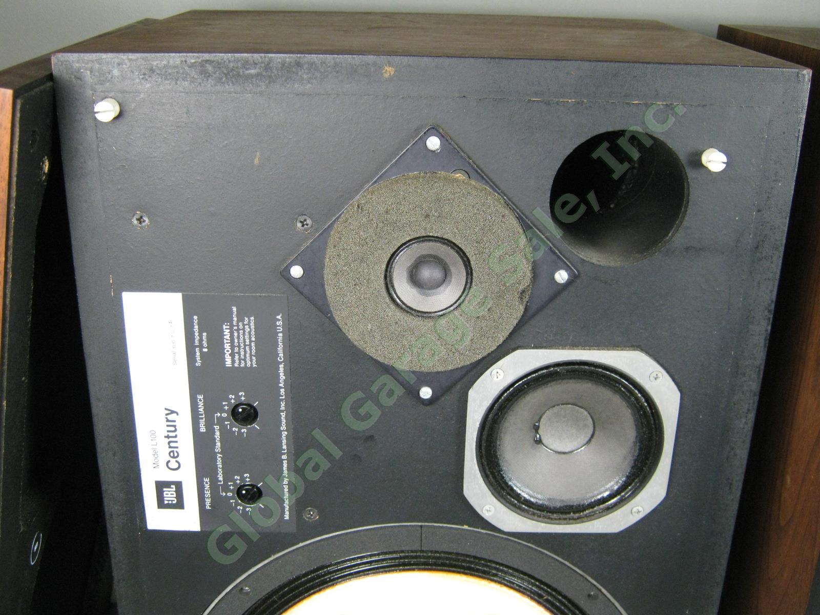 Vintage All Original JBL Century L100 Stereo Speakers Walnut Finish Great Sound! 2
