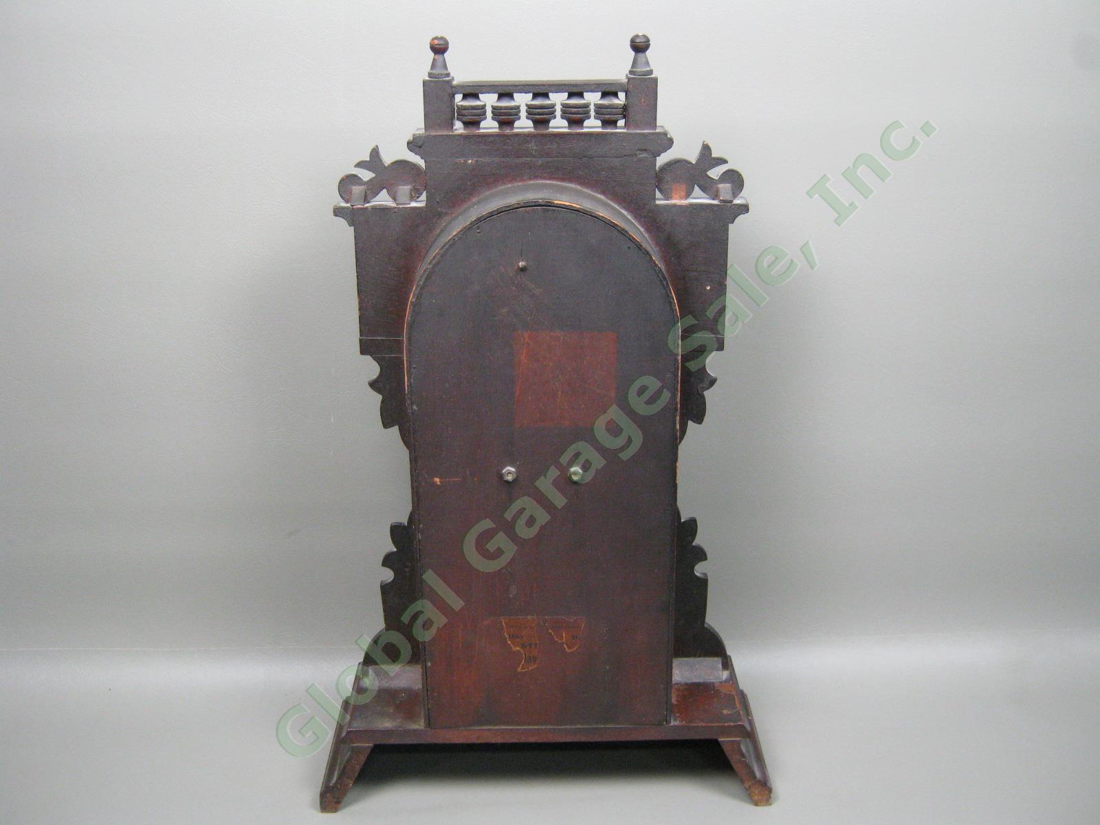 Vtg Antique New Haven Eight 8-Day Shelf Mantle Clock Indicator Pendulum Pat 1881 7