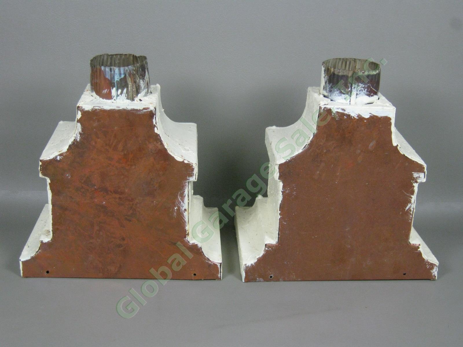 2 Vtg Antique 1930s Copper Gutter Drain Pipe Downspout Set Architectural Salvage 3