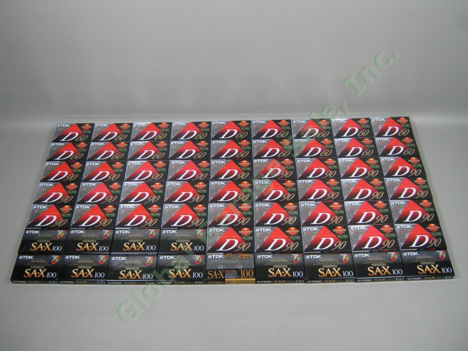 63 Sealed TDK Audio Cassette Tape Lot SA-X 100 IEC Type II High Bias D90 D60 NR