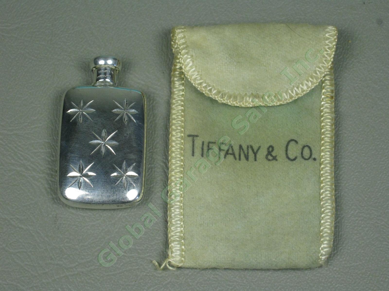 Vtg Tiffany & Co Sterling Silver Starburst Perfume Flask + Leonore Doskow Funnel 5