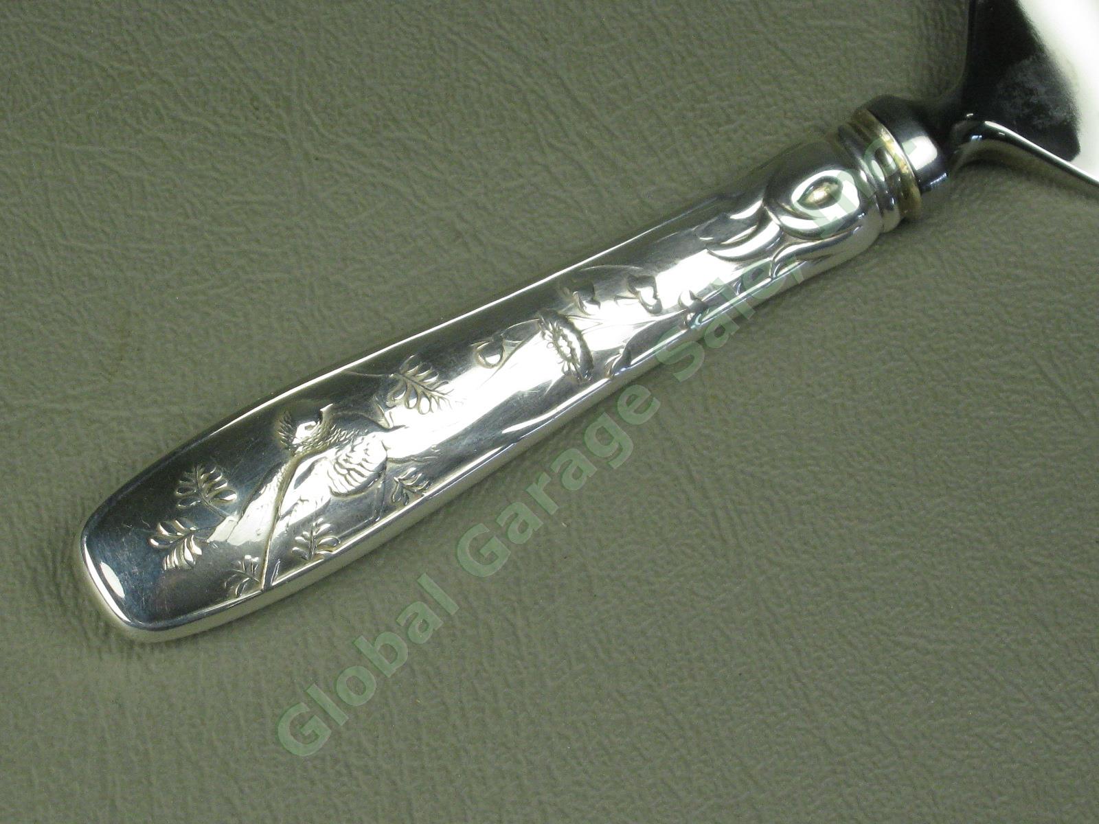 Vtg Tiffany & Co Cheese Serving Knife Sterling Silver Bird Flower Handle No Res! 1