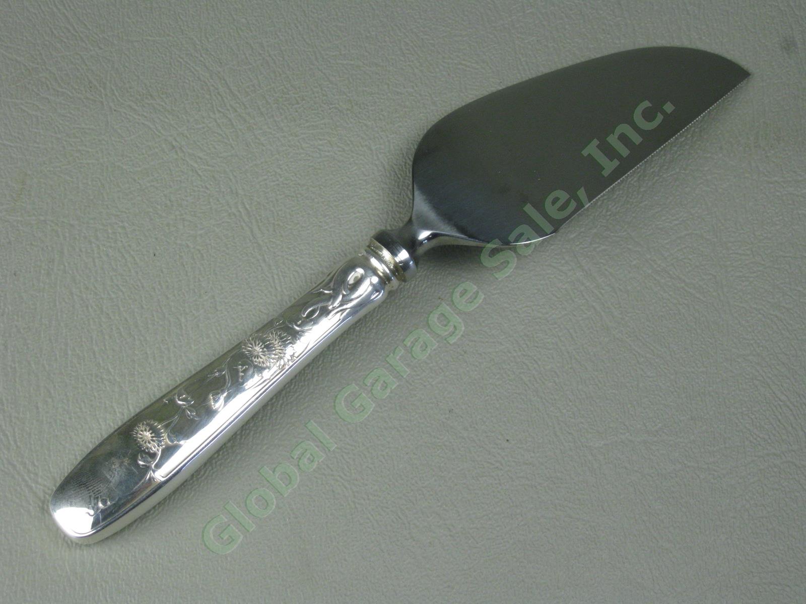 Vtg Tiffany & Co Cheese Serving Knife Sterling Silver Bird Flower Handle No Res! 4