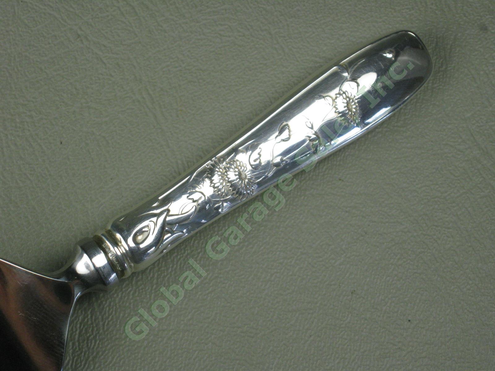 Vtg Tiffany & Co Cheese Serving Knife Sterling Silver Bird Flower Handle No Res! 5
