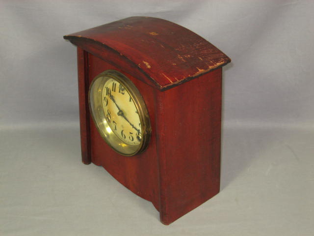Antique Gilbert Wooden Wood Shelf Mantle Mantel Clock 1