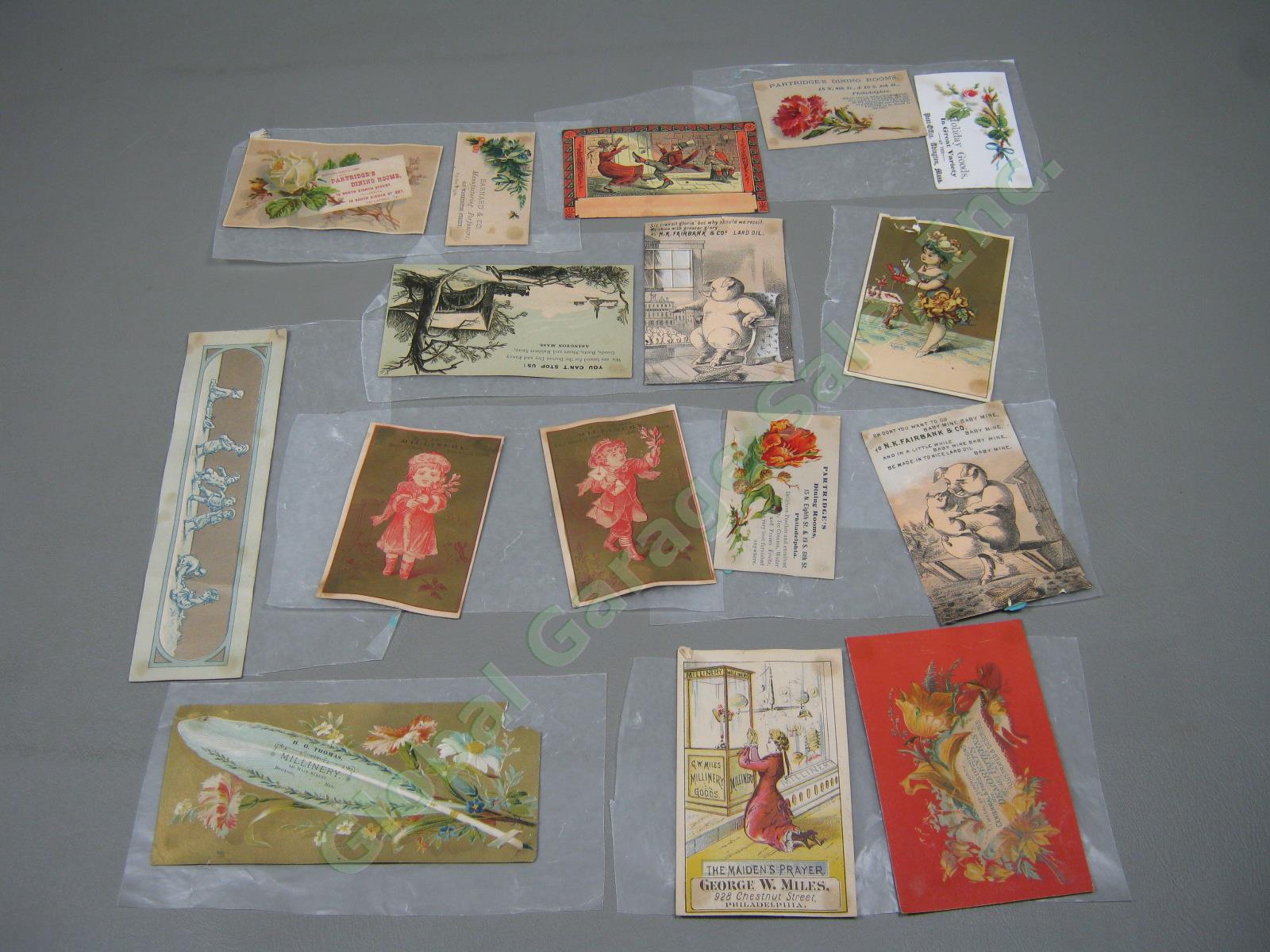 Huge Lot Assorted Vintage Antique Victorian Advertising Trade Cards Collection + 8