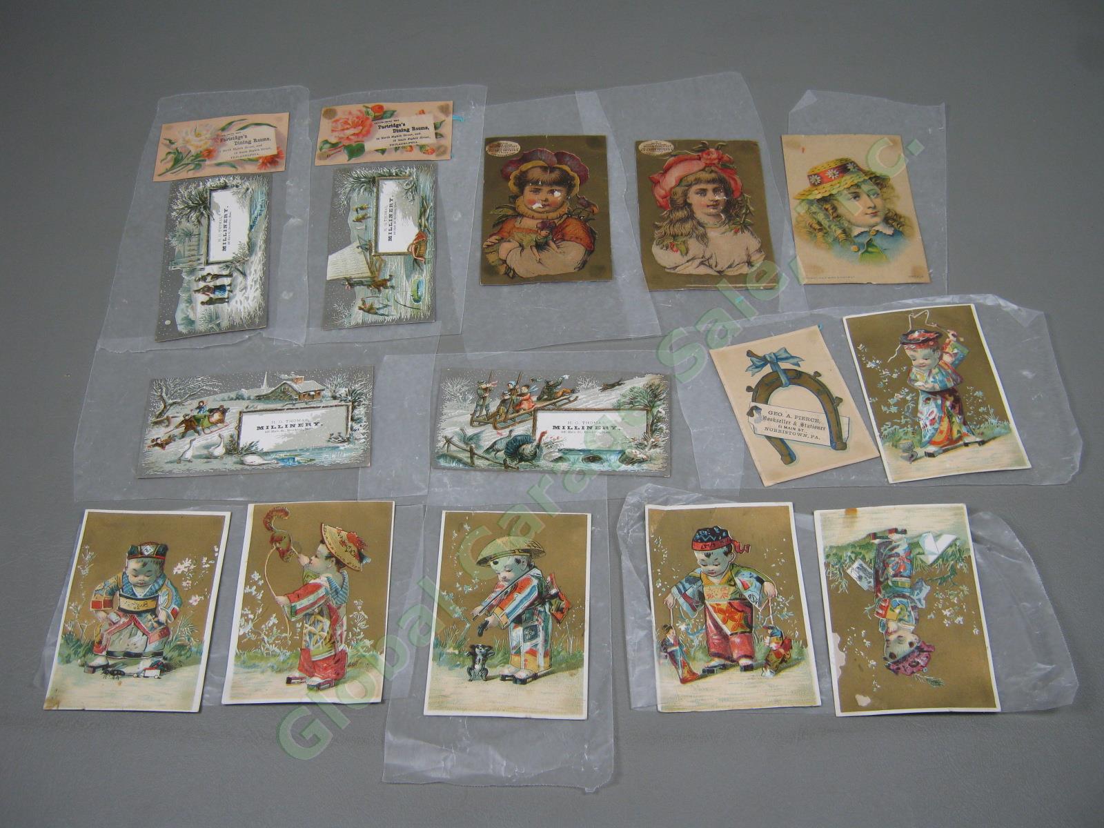 Huge Lot Assorted Vintage Antique Victorian Advertising Trade Cards Collection + 11