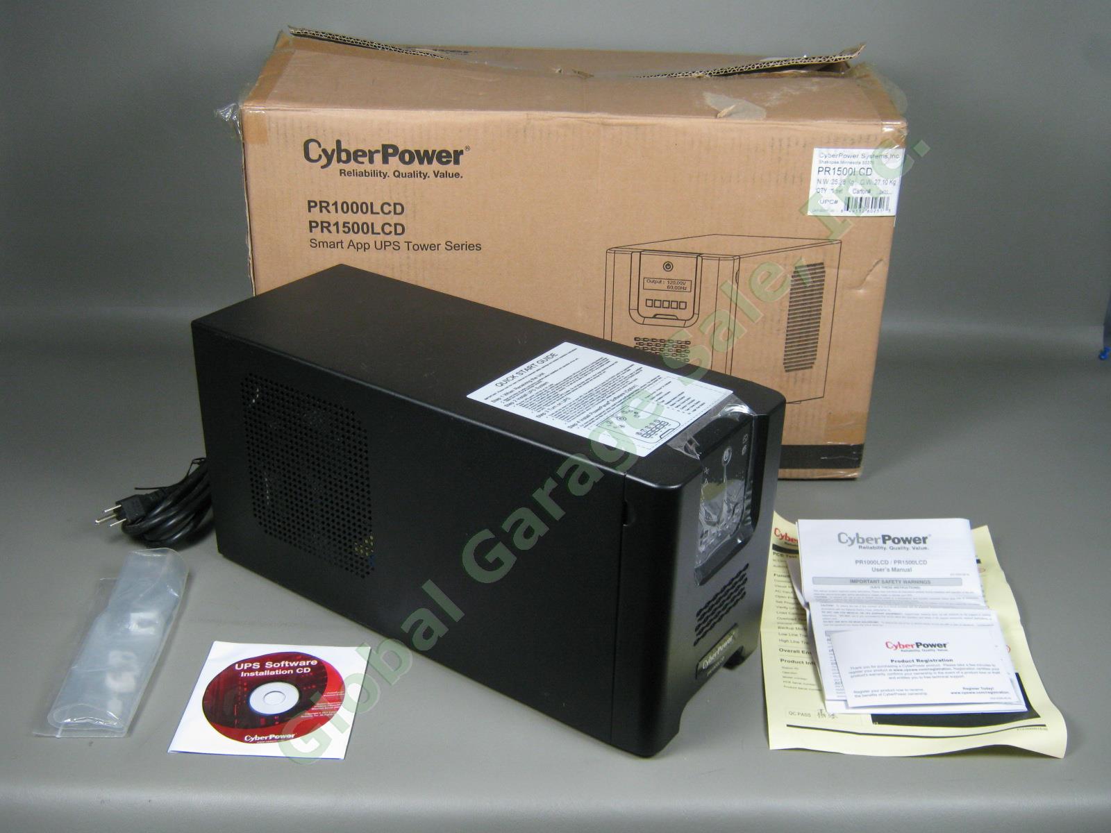 CyberPower PR1500LCD LCD UPS 1500VA 1050W Smart App Sine Wave Tower Barely Used!