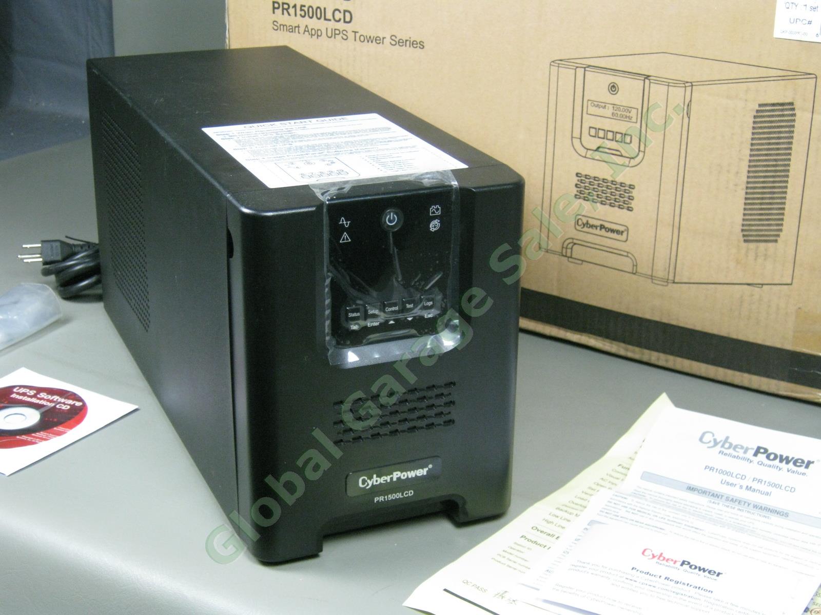 CyberPower PR1500LCD LCD UPS 1500VA 1050W Smart App Sine Wave Tower Barely Used! 1