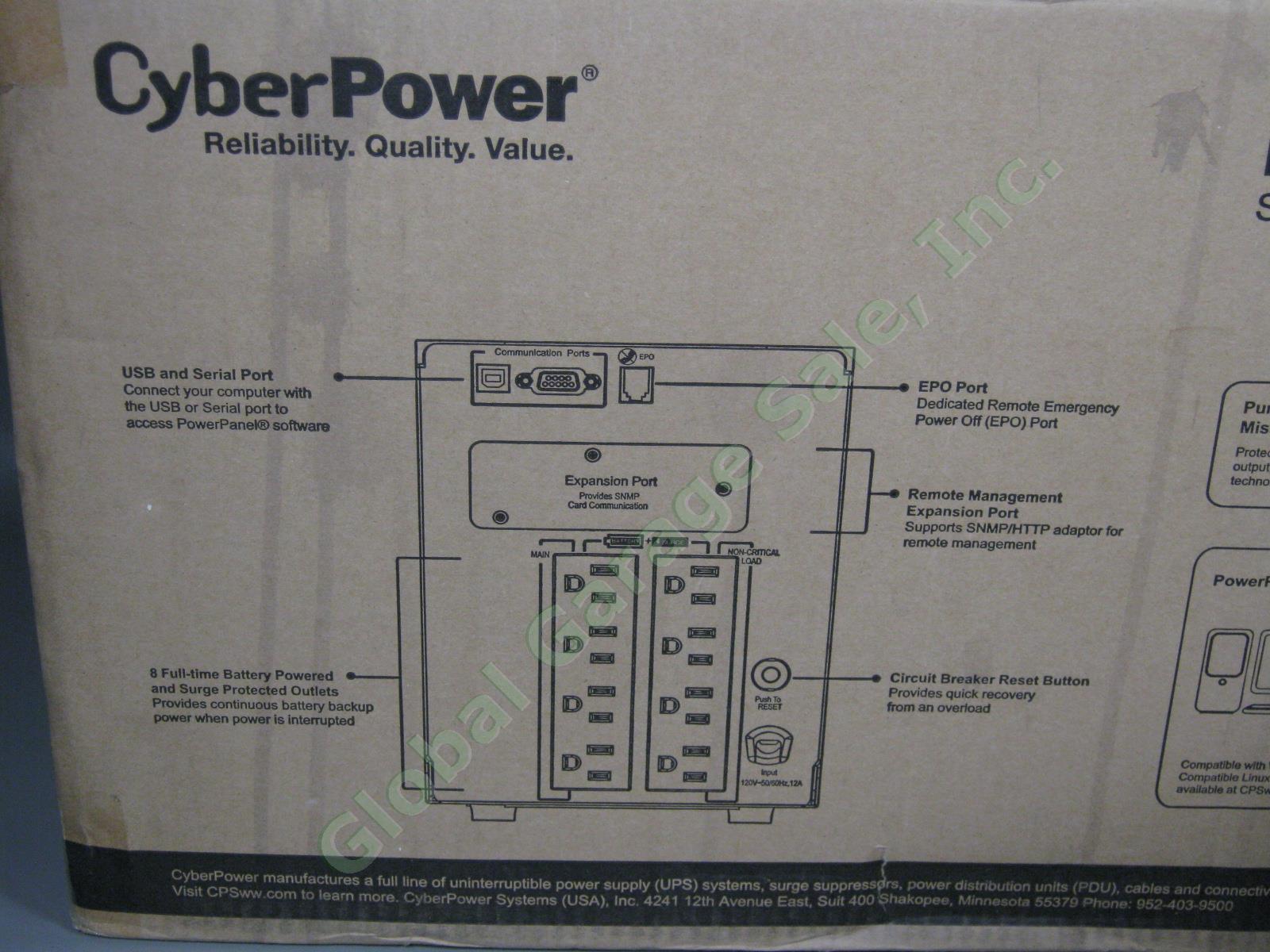 CyberPower PR1500LCD LCD UPS 1500VA 1050W Smart App Sine Wave Tower Barely Used! 4