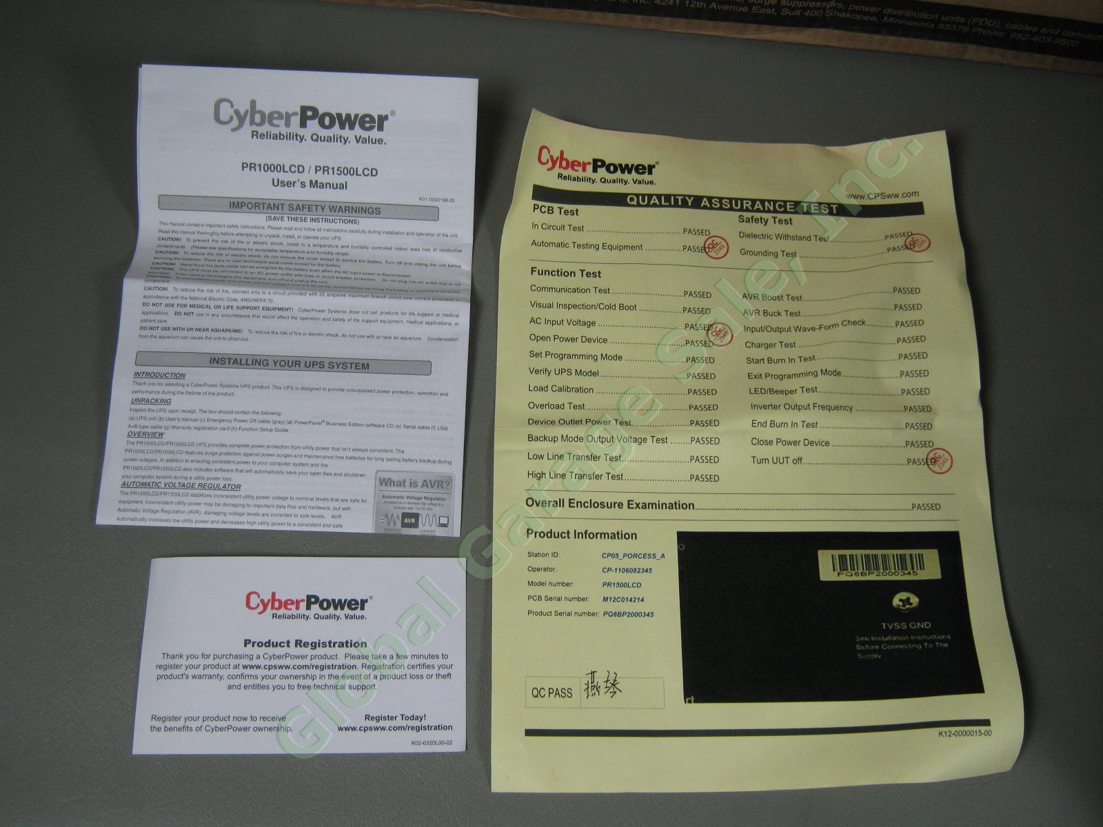 CyberPower PR1500LCD LCD UPS 1500VA 1050W Smart App Sine Wave Tower Barely Used! 6