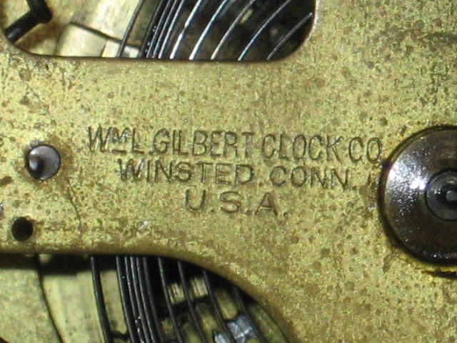 Antique Gilbert Wooden Wood Shelf Mantle Mantel Clock 6