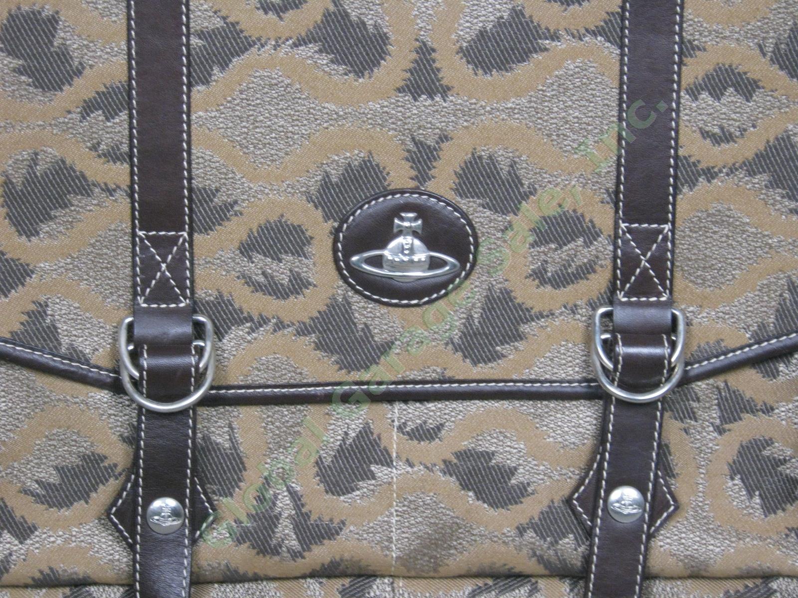 NEW Vivienne Westwood 2 Sided Shoulder Messenger Travel Bag Leather Trim Italy 1