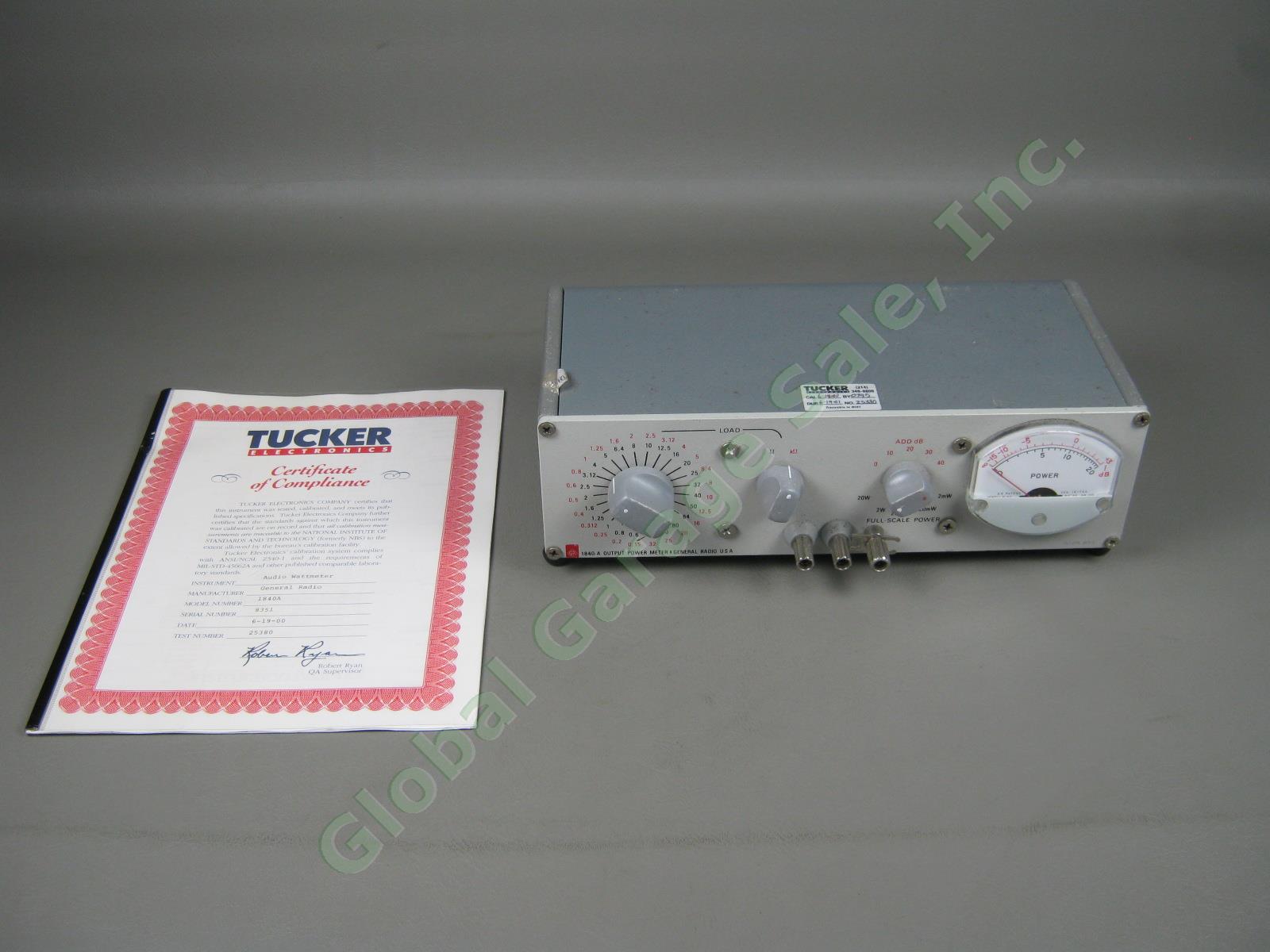 GenRad General Radio GR 1840-A Audio Outout Power Watt Meter Tested Working NR!!