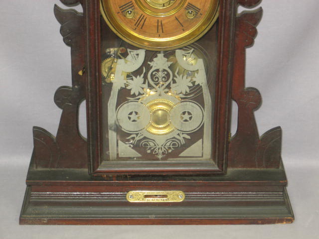 Antique Russell & Jones Wall Clock W/ Pendulum + Key NR 2