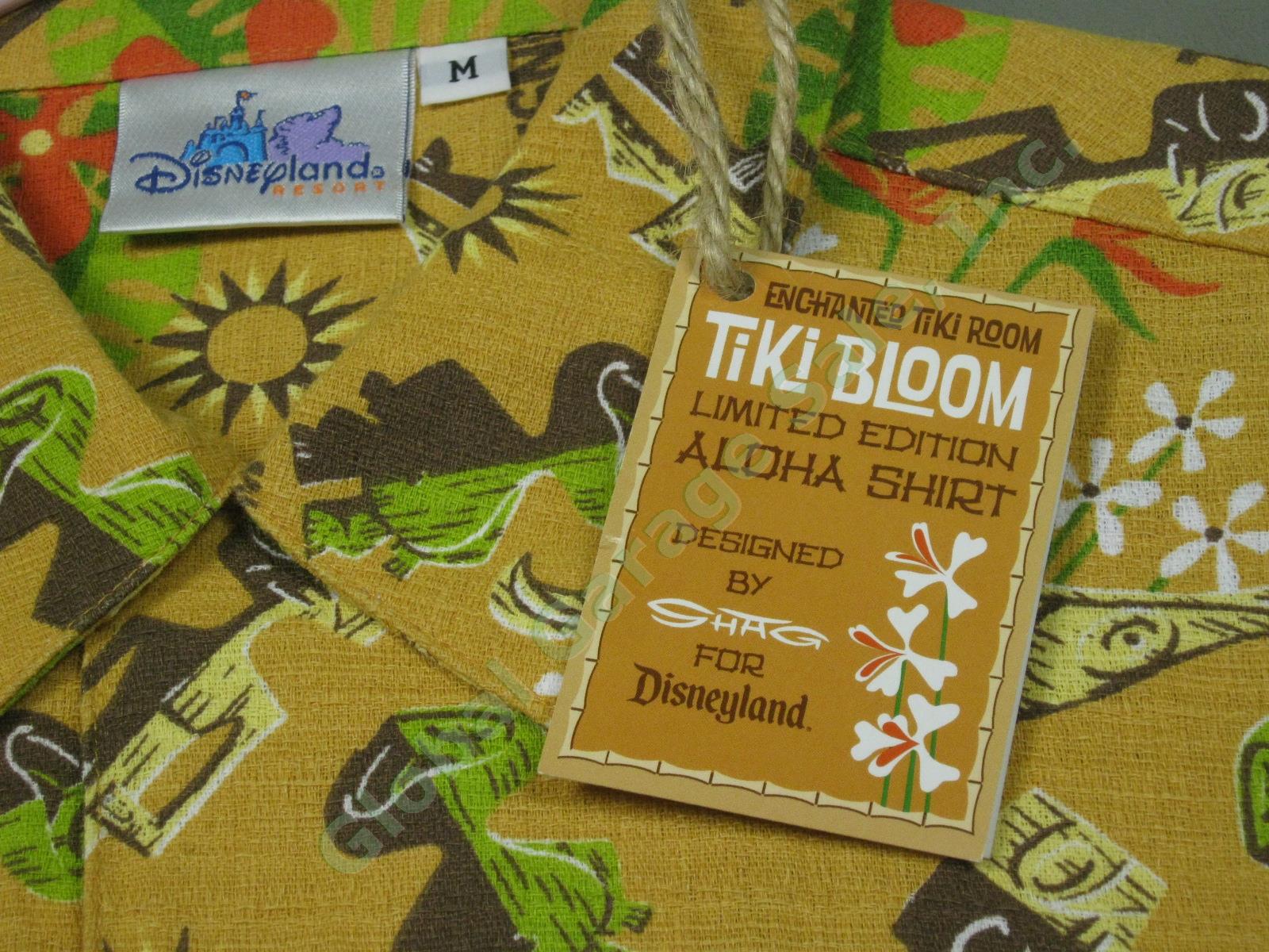 New Shag Disneyland Enchanted Tiki Room Bloom Aloha Hawaiian Shirt M +Signed Tag 3