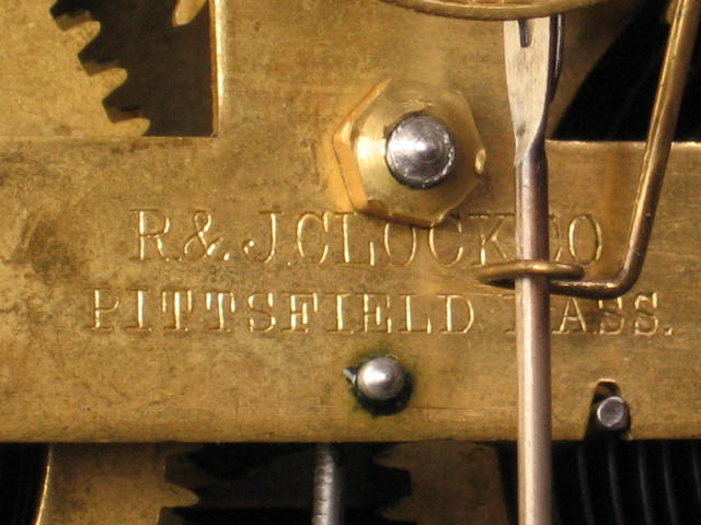 Antique Russell & Jones Wall Clock W/ Pendulum + Key NR 8