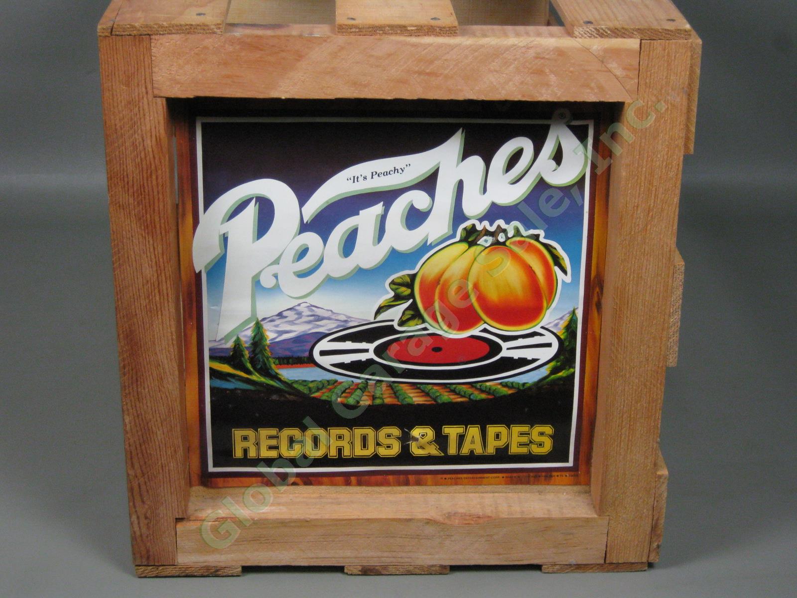 Vtg Peaches Wood Wooden LP Record Album Storage Crate Box Holder No Reserve! 1