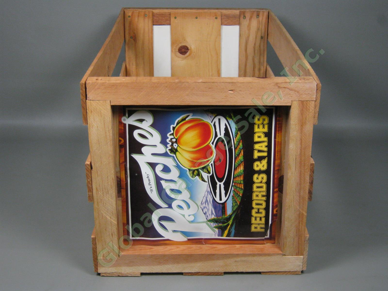 Vtg Peaches Wood Wooden LP Record Album Storage Crate Box Holder No Reserve! 3