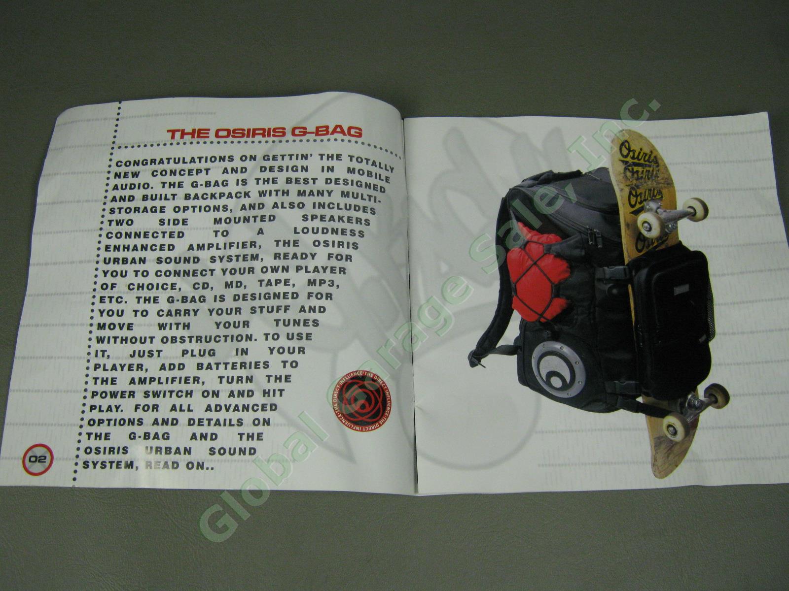 NOS Osiris G-Bag Metatron 2100 Backpack Skate Pack w/ Stereo Speakers + Amp NR! 13