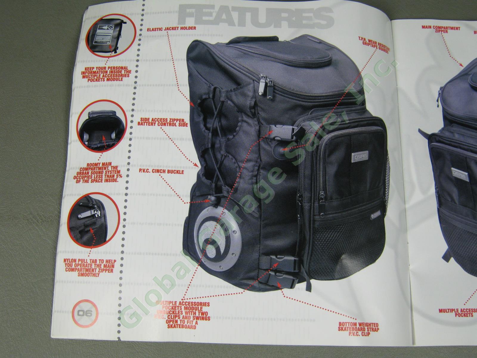 NOS Osiris G-Bag Metatron 2100 Backpack Skate Pack w/ Stereo Speakers + Amp NR! 15