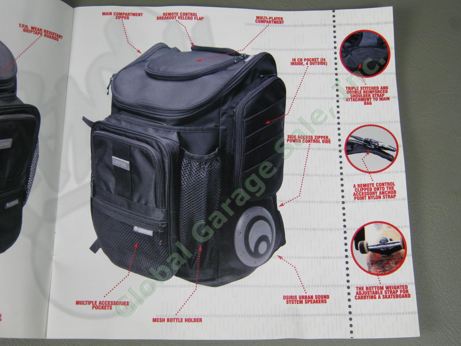 NOS Osiris G-Bag Metatron 2100 Backpack Skate Pack w/ Stereo Speakers + Amp NR! 16