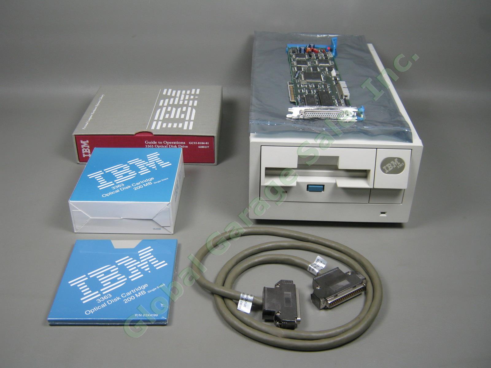 IBM 3363 Optical WORM Disk Drive 63X4130 + Microchannel Adapter 63X4266 Guide ++