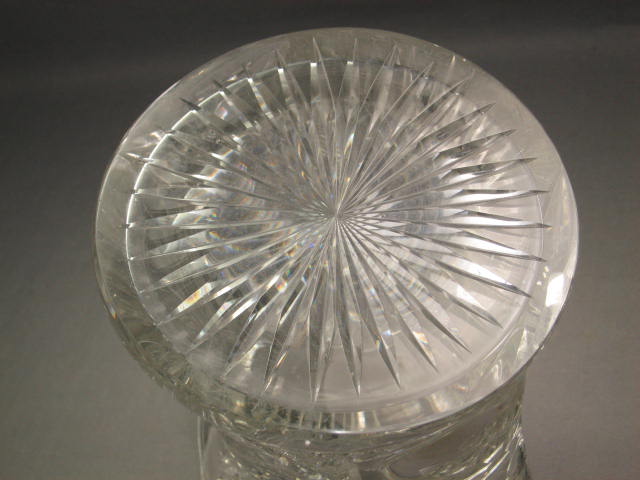 2 Pc Vintage Cut Glass Crystal Set Pitcher + Chalice NR 4