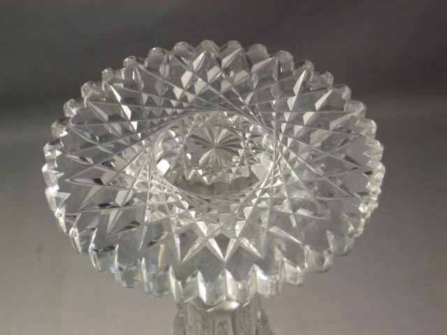 2 Pc Vintage Cut Glass Crystal Set Pitcher + Chalice NR 9