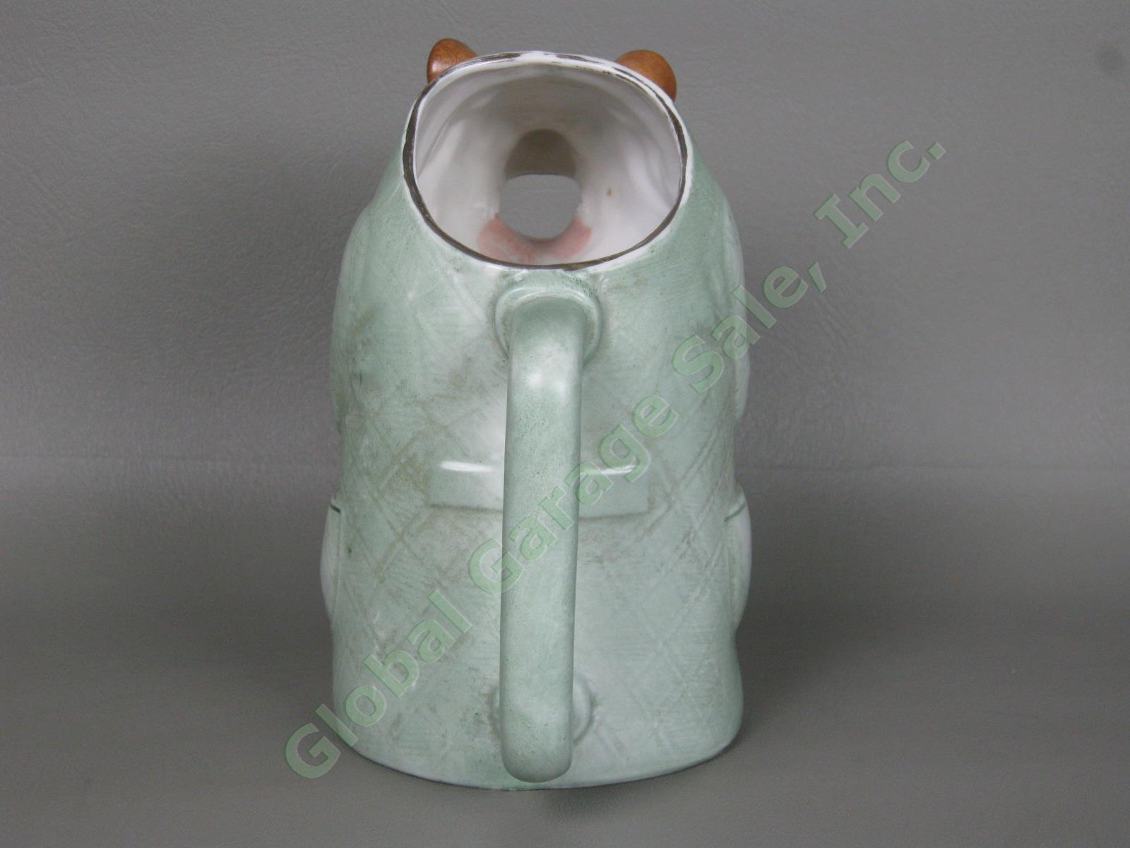Vtg Antique Schafer & Vater German Porcelain 6" Figural Bear Milk Water Pitcher 2