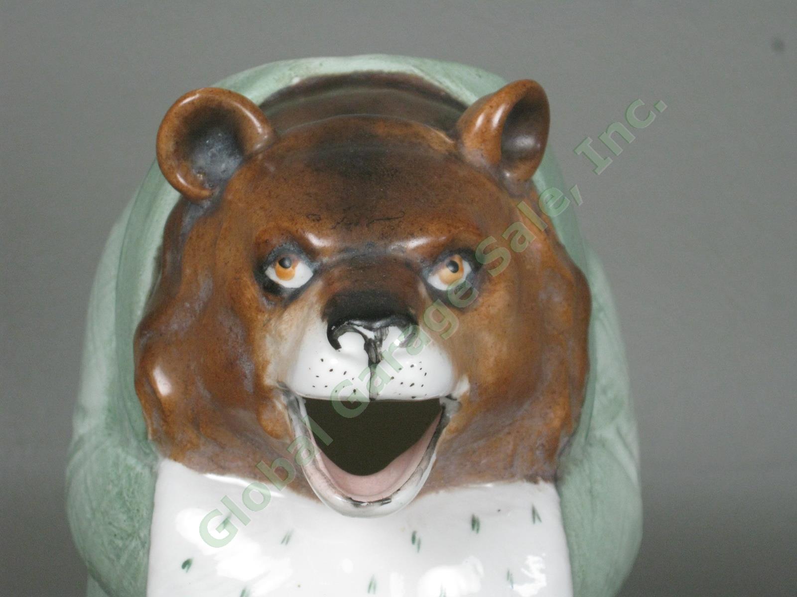 Vtg Antique Schafer & Vater German Porcelain 6" Figural Bear Milk Water Pitcher 4