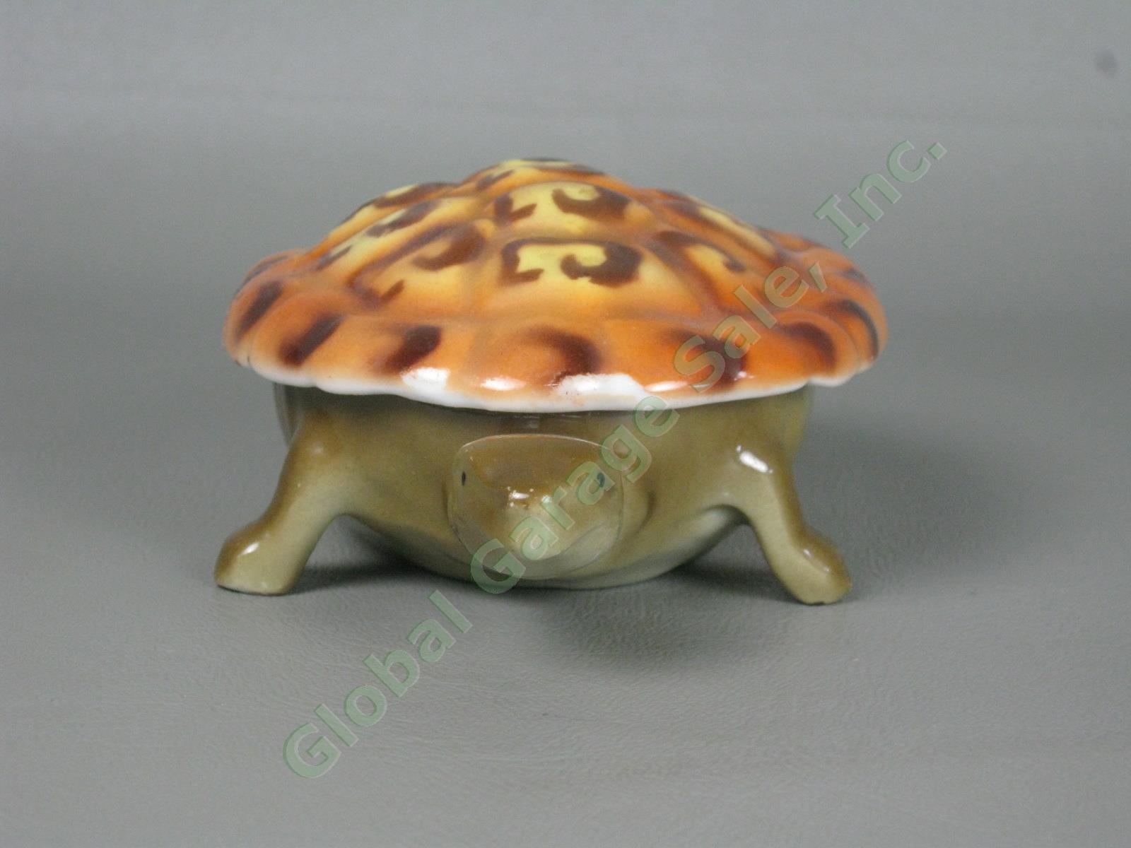 Vtg Antique Royal Bayreuth Turtle Tortoise Jewelry Trinket Box Dish Sugar Bowl 1