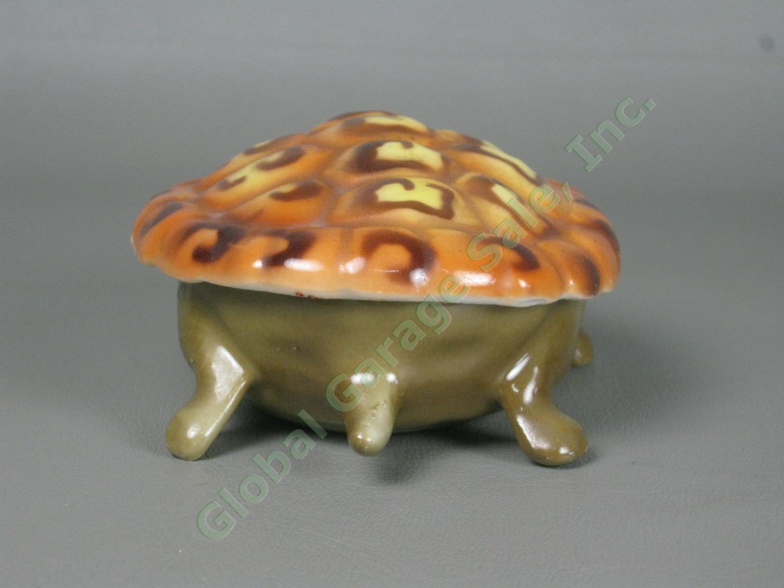 Vtg Antique Royal Bayreuth Turtle Tortoise Jewelry Trinket Box Dish Sugar Bowl 3