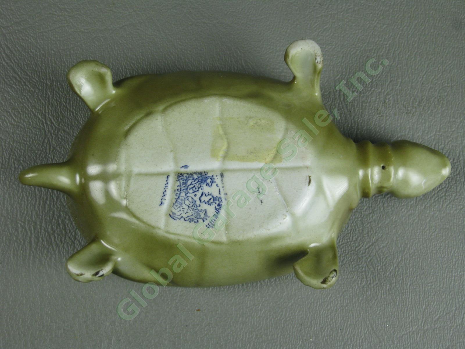 Vtg Antique Royal Bayreuth Turtle Tortoise Jewelry Trinket Box Dish Sugar Bowl 6