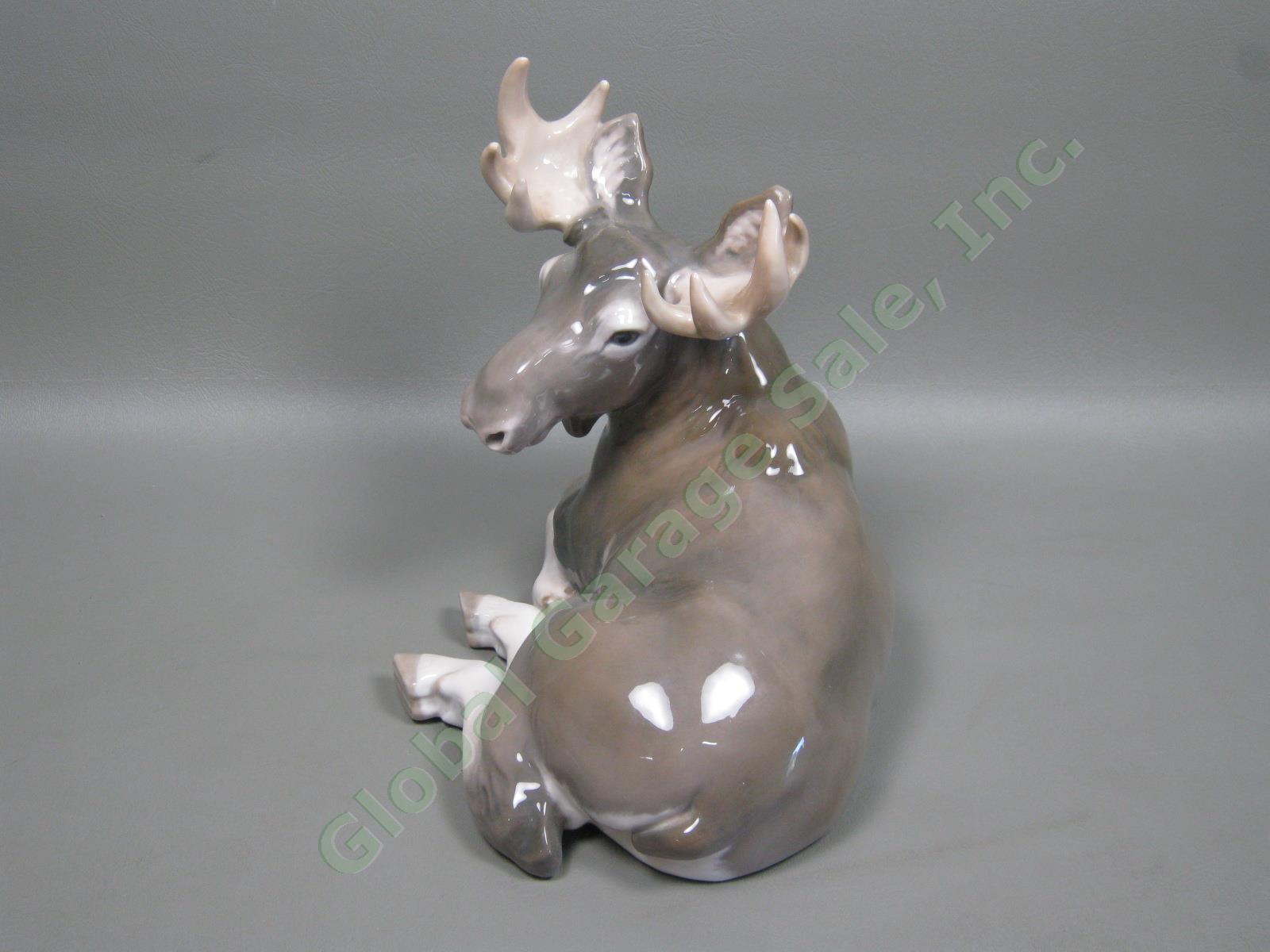 Vtg 1966 Royal Copenhagen Porcelain Moose Elk 2813 Knud Kyhn Design 10" L 8.25"H 1