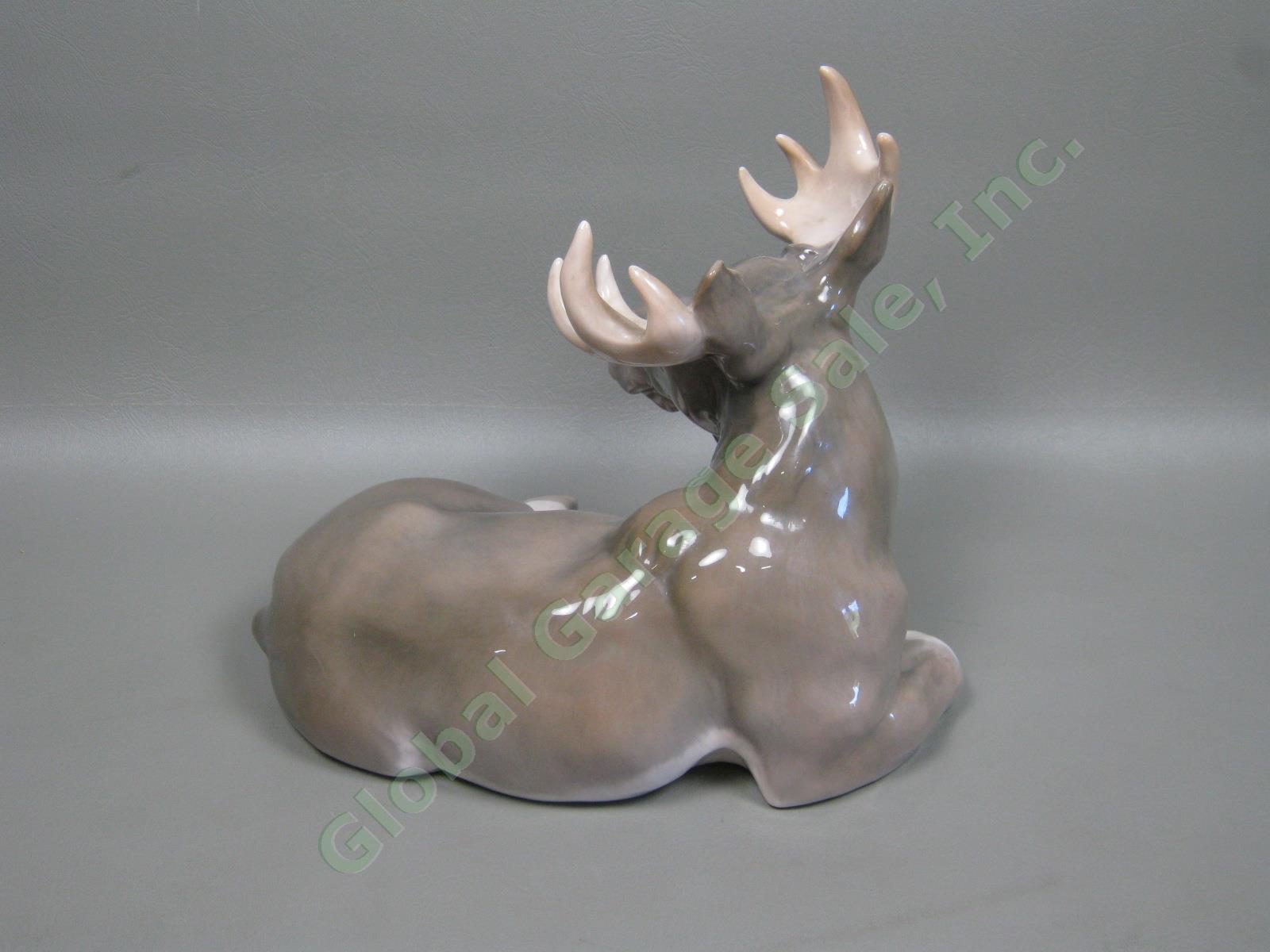 Vtg 1966 Royal Copenhagen Porcelain Moose Elk 2813 Knud Kyhn Design 10" L 8.25"H 2