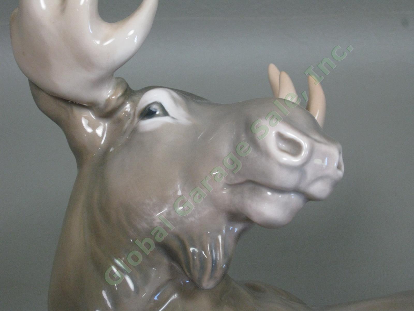 Vtg 1966 Royal Copenhagen Porcelain Moose Elk 2813 Knud Kyhn Design 10" L 8.25"H 4