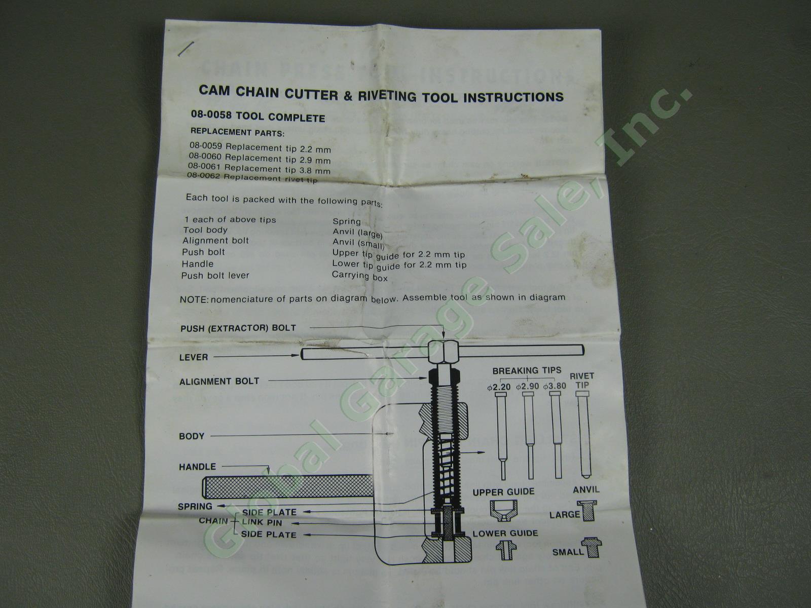 Motion Pro 2 Stroke Leak Down Tester + 08-0058 Cam Chain Breaker Riveting Tool 11