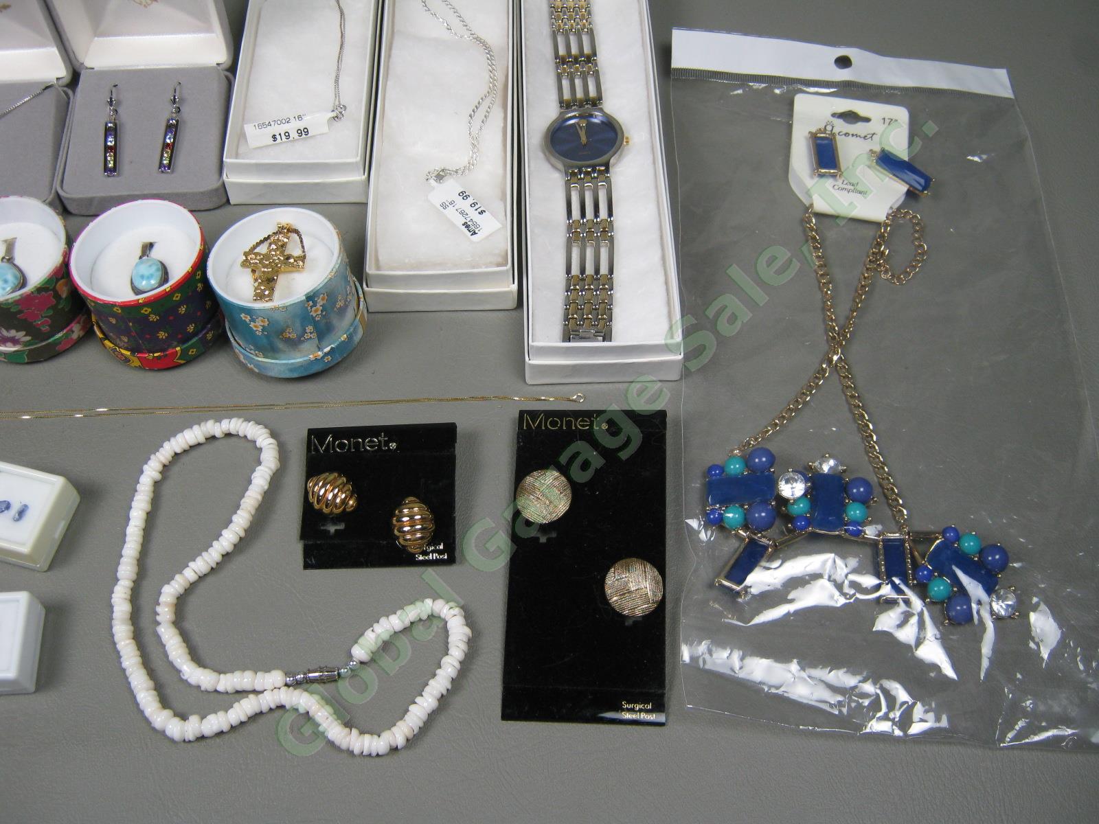 Jewelry Watch Gemstone Lot Sterling Silver 10K 14K Yellow Gold Earring Necklace+ 2