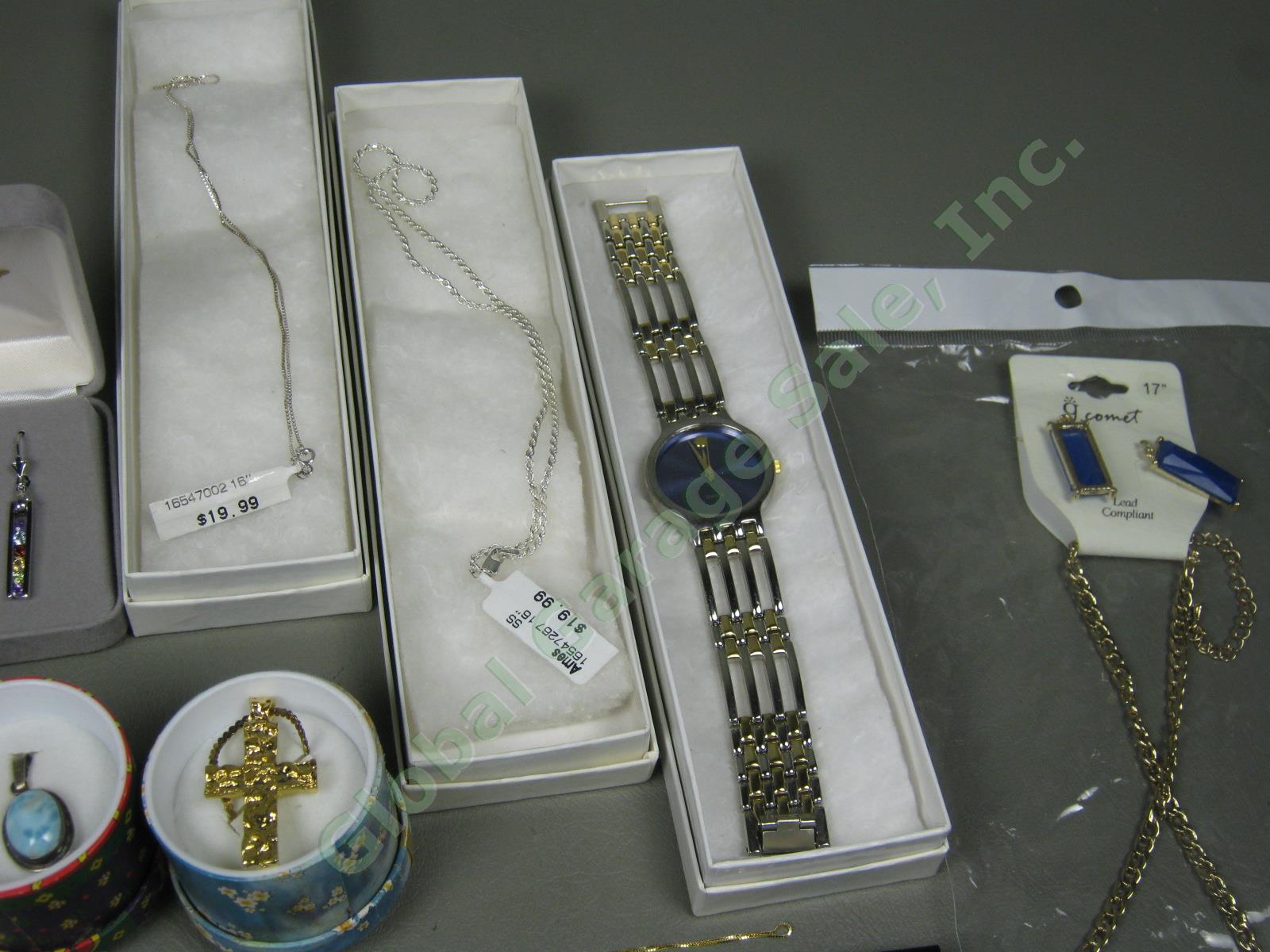 Jewelry Watch Gemstone Lot Sterling Silver 10K 14K Yellow Gold Earring Necklace+ 4
