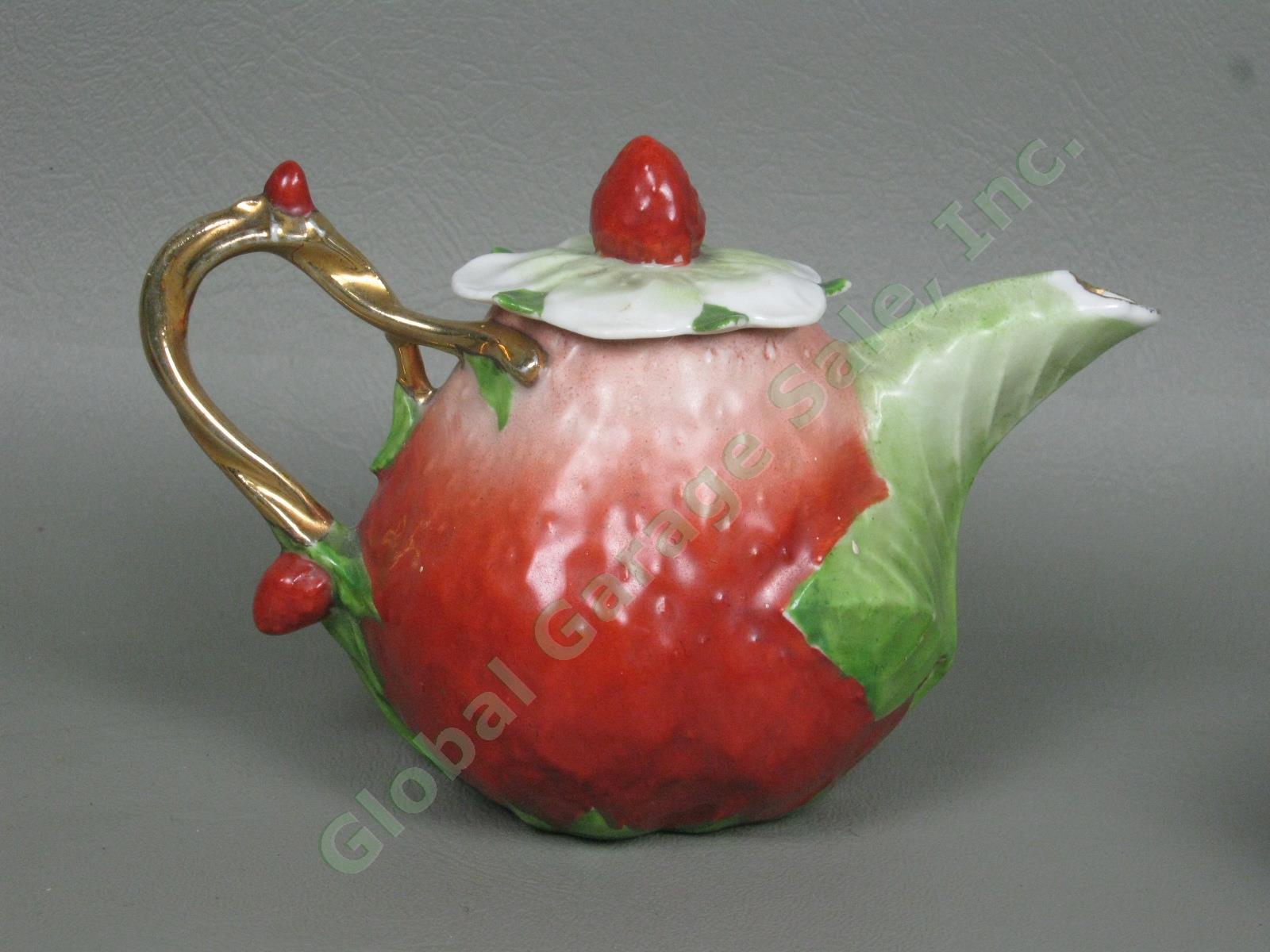 Vtg Royal Bayreuth Strawberry Demitasse / Childs Tea Set Cups Creamer Sugar Bowl 1