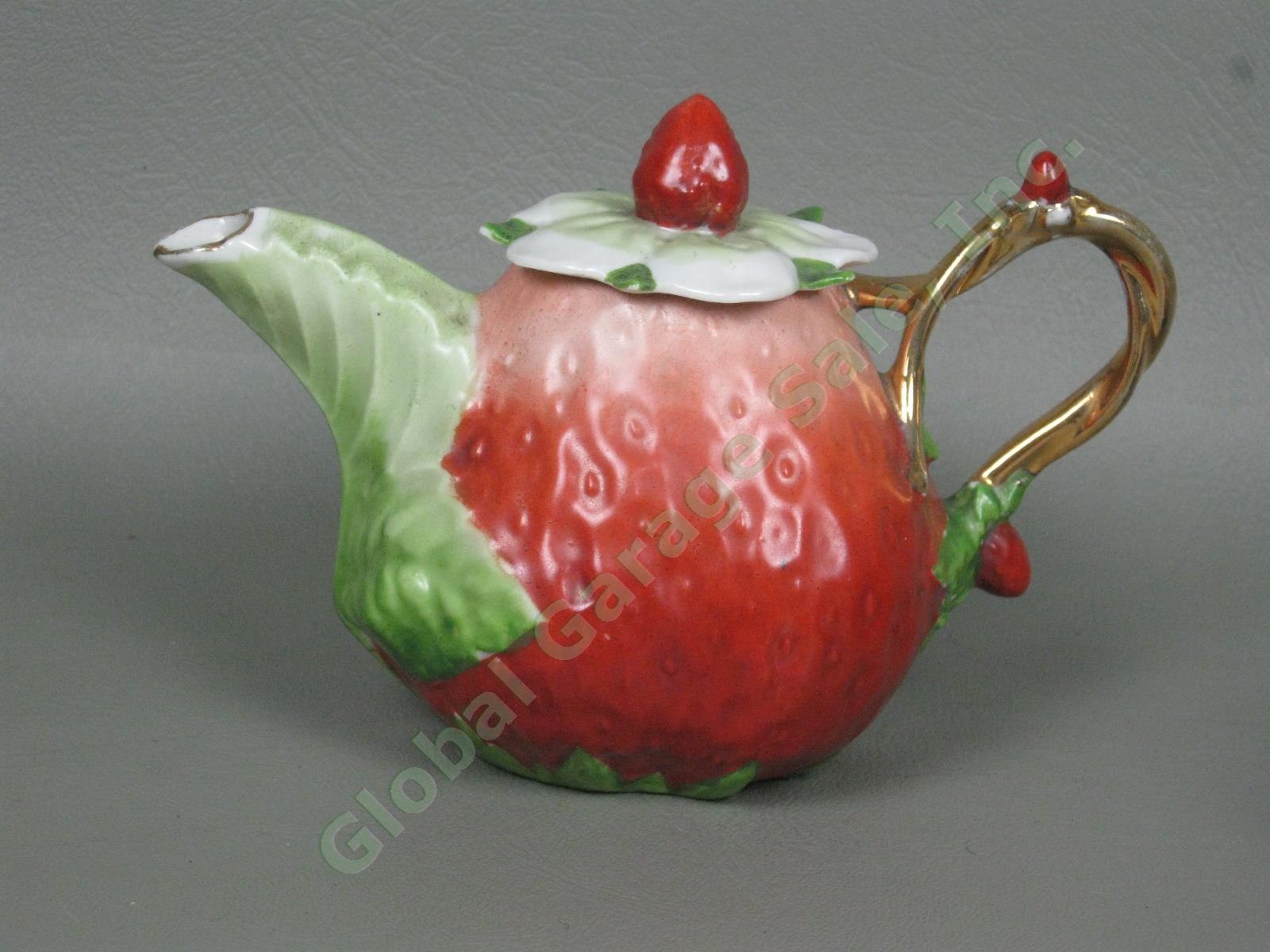 Vtg Royal Bayreuth Strawberry Demitasse / Childs Tea Set Cups Creamer Sugar Bowl 2