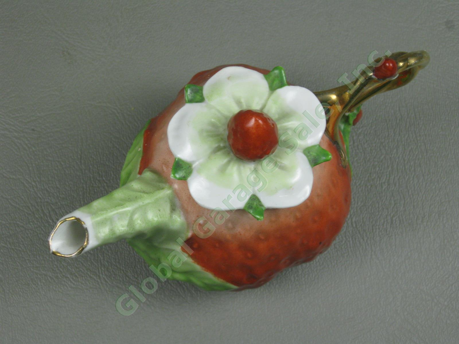 Vtg Royal Bayreuth Strawberry Demitasse / Childs Tea Set Cups Creamer Sugar Bowl 3