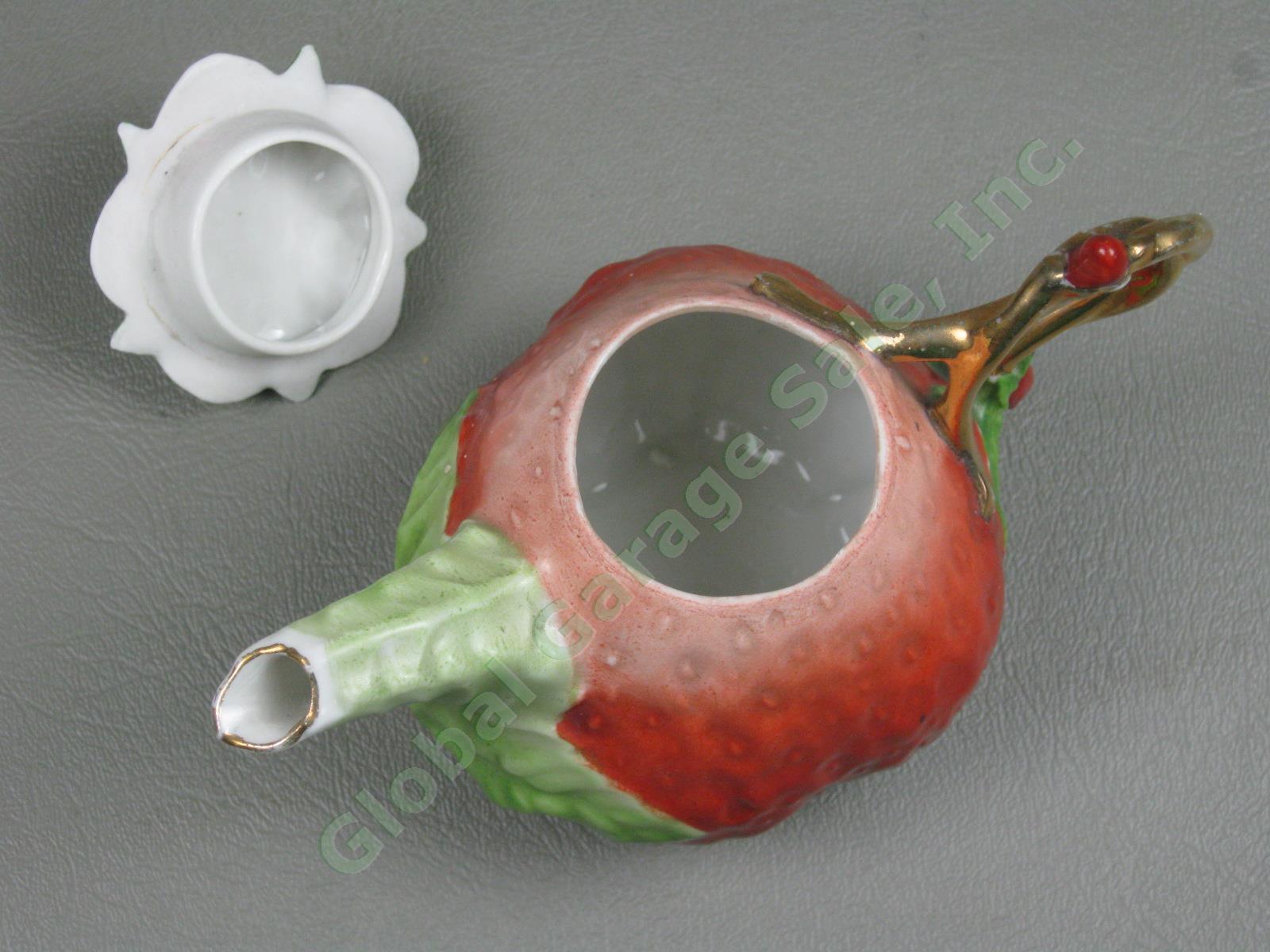 Vtg Royal Bayreuth Strawberry Demitasse / Childs Tea Set Cups Creamer Sugar Bowl 4