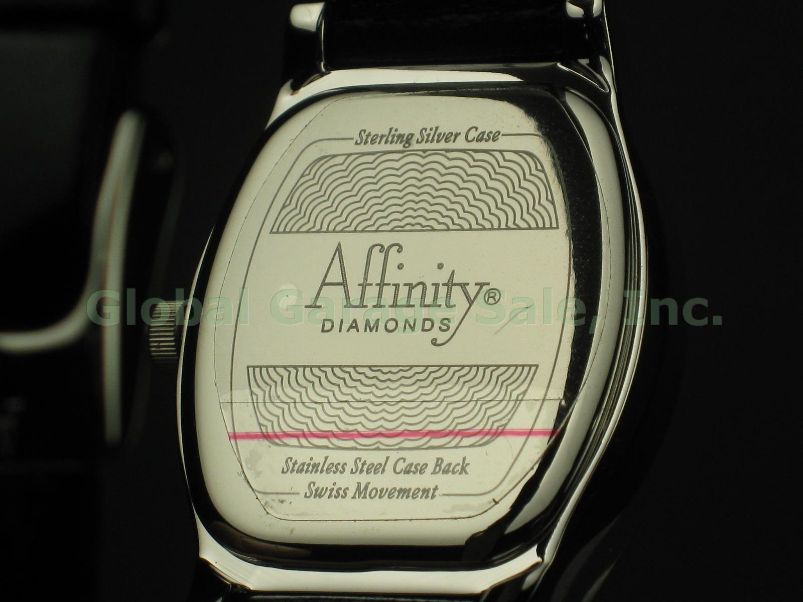 New QVC Affinity Diamond 4/10 ct tw Sterling Silver Watch W/Swiss Movement J8105 5