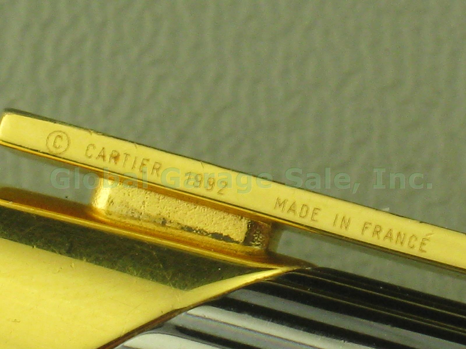 Vtg 1992 Must De Cartier Louis Ballpoint Pen W/ Pouch Box 5 Vendome Ink Refills 3